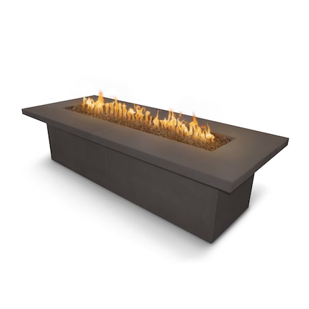 The Outdoor Plus 120 Rectangular Newport Fire Table, GFRC Concrete, Chestnut, Plug, Play Electronic Ignition, Natural Gas OPT-NPTT120EKIT-CST-NG